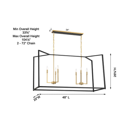 Colwick Linear Pendant Light - line drawing.