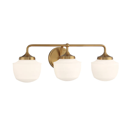 Cornwell Bath Vanity Light in Aged Brass (3-Light).