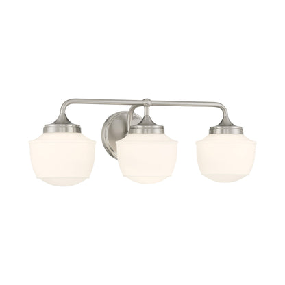 Cornwell Bath Vanity Light in Brushed Nickel (3-Light).