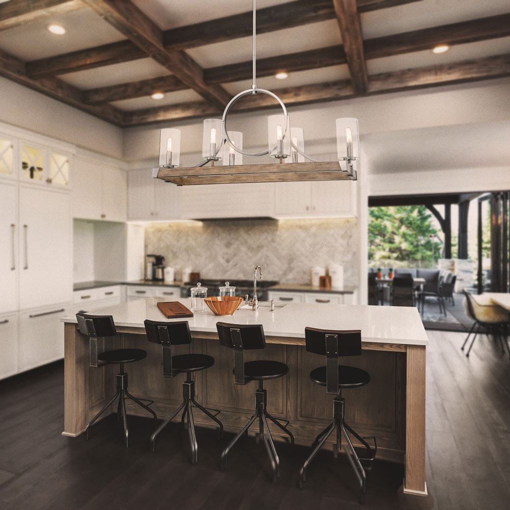 Country Estates Linear Pendant Light in kitchen.