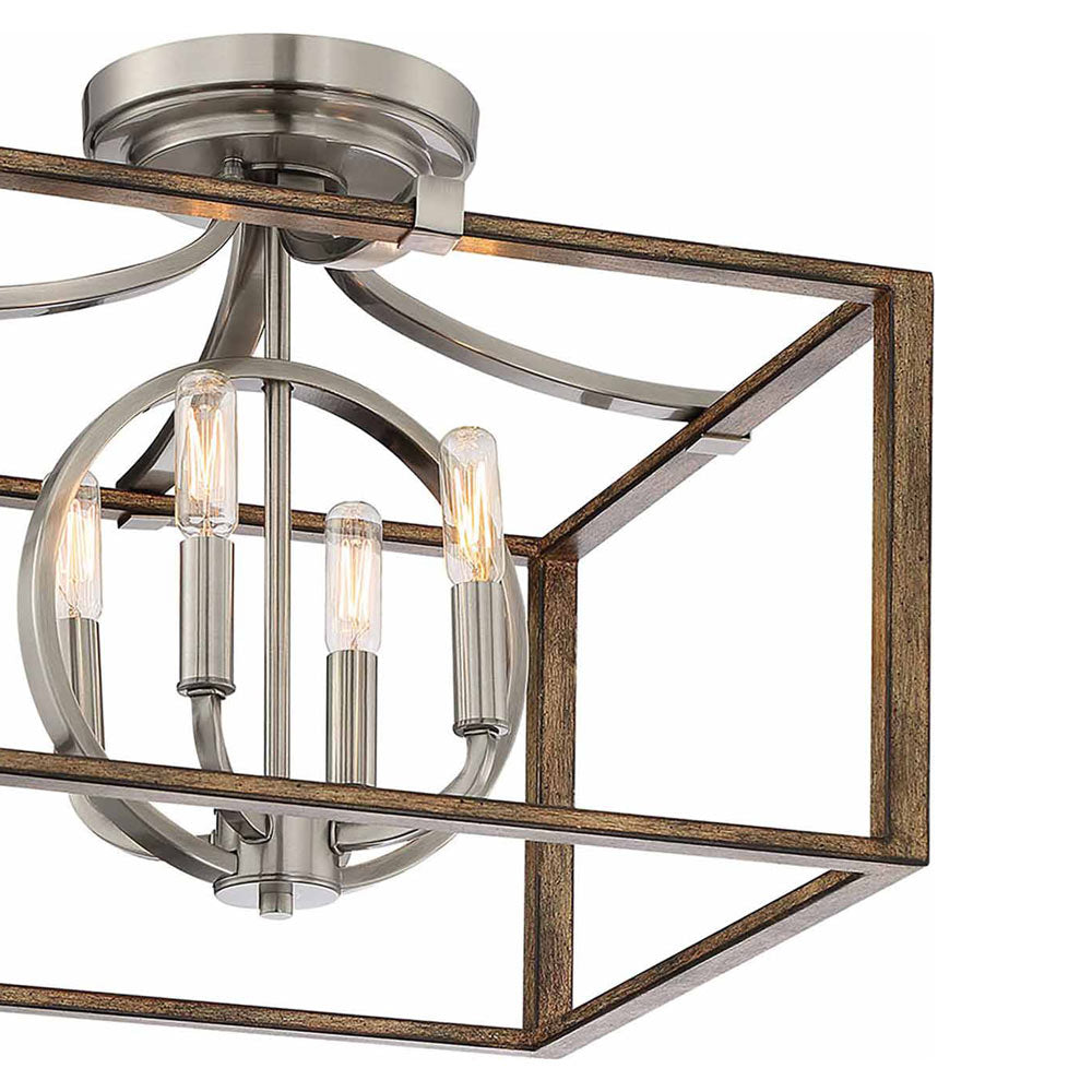 Country Estates Semi Flush Mount Ceiling Light in Detail.