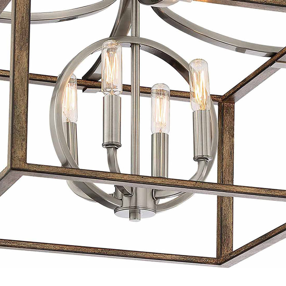 Country Estates Semi Flush Mount Ceiling Light in Detail.