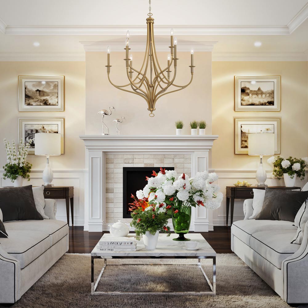 Covent Park Chandelier in living room.