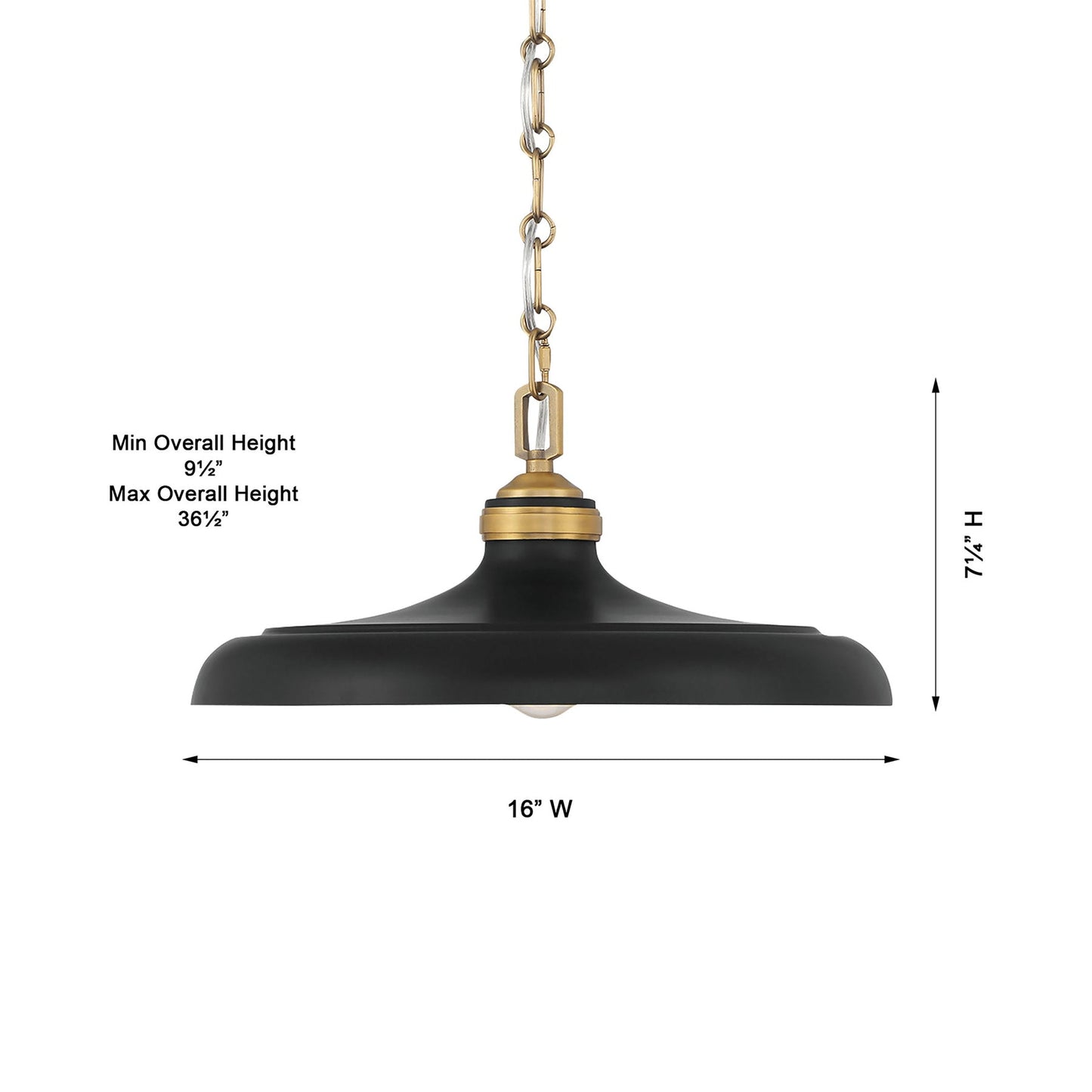 Crowne Pendant Light - line drawing.