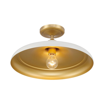 Crowne Semi Flush Mount Ceiling Light in Off White Cream.