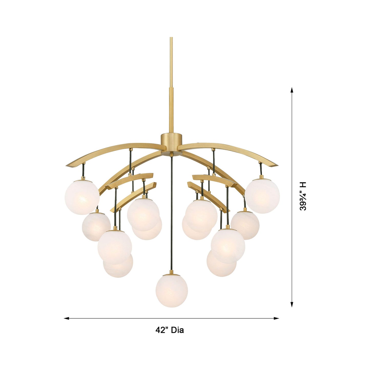 Curven Chandelier - line drawing.