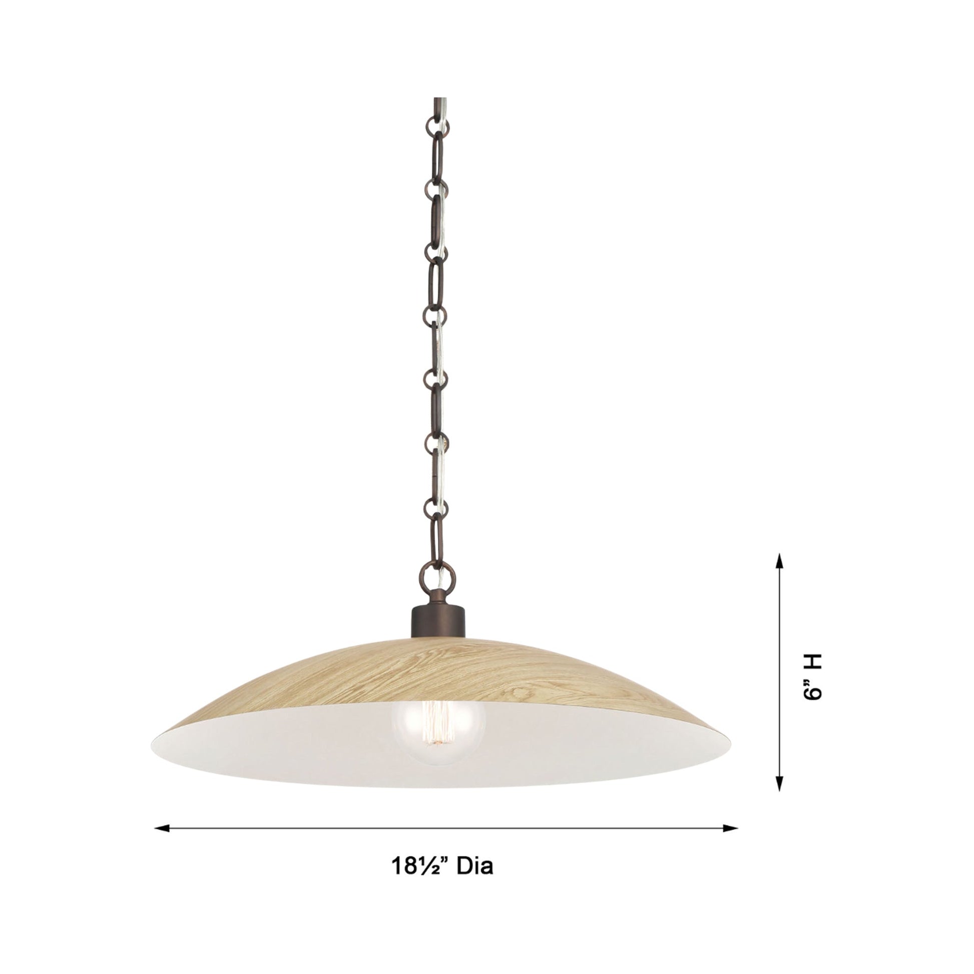 Derby Pendant Light - line drawing.