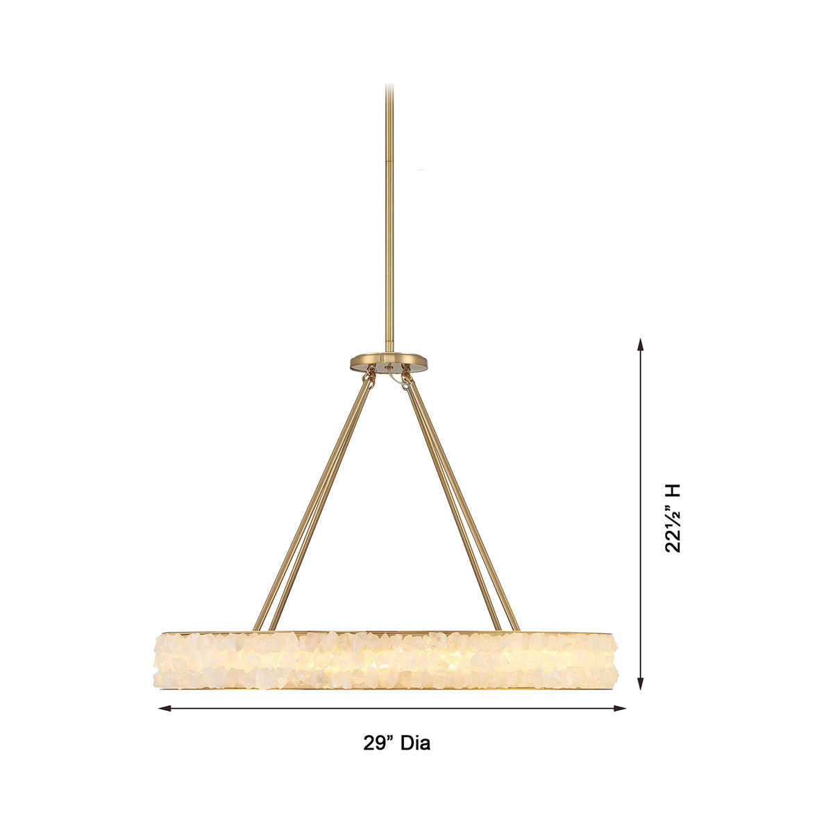 Divinely LED Chandelier - line drawing.