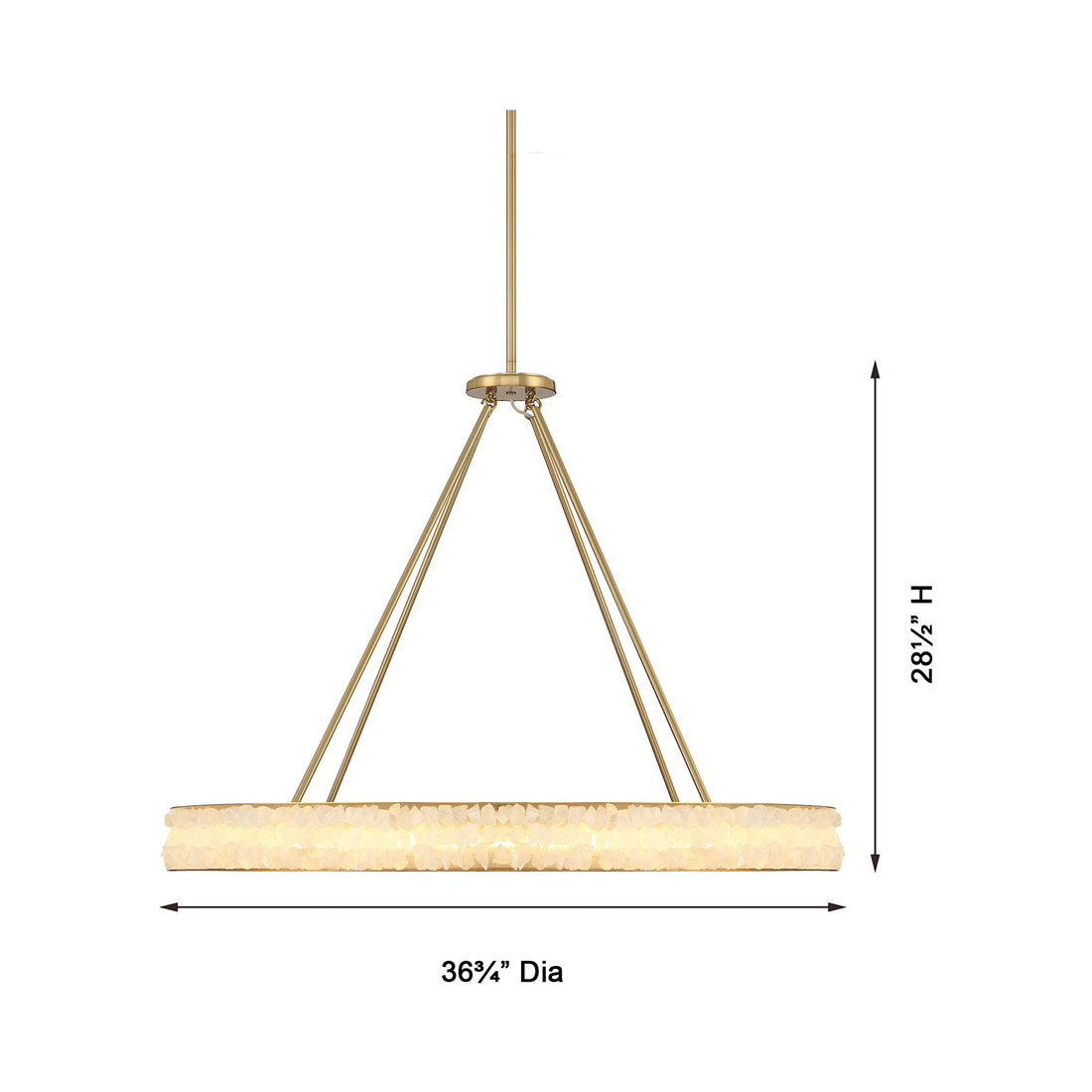 Divinely LED Chandelier - line drawing.