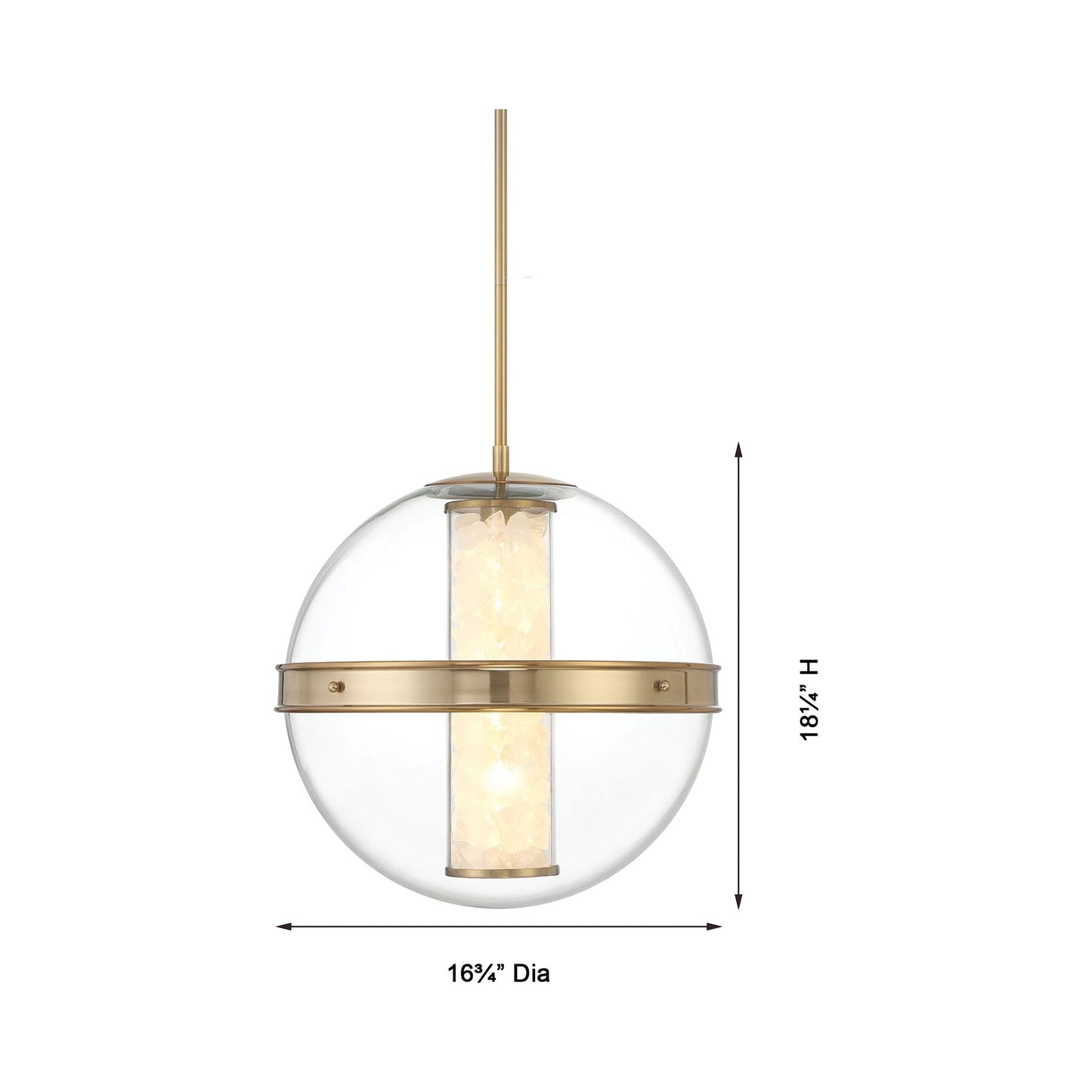 Divinely LED Pendant Light - line drawing.