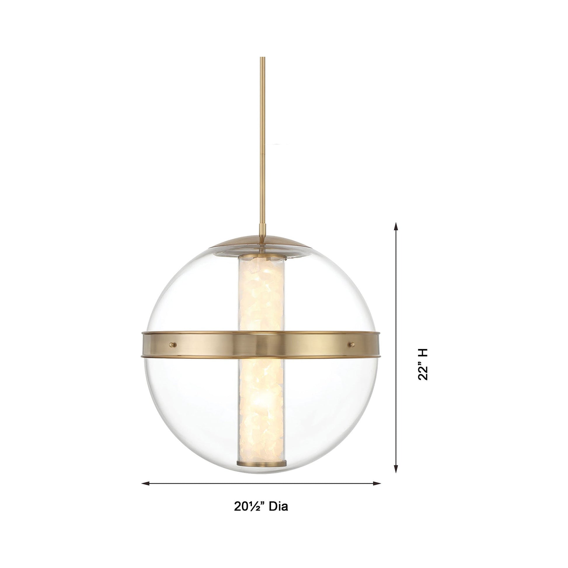 Divinely LED Pendant Light - line drawing.