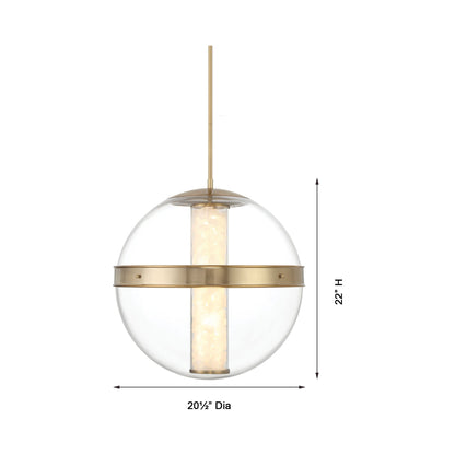 Divinely LED Pendant Light - line drawing.