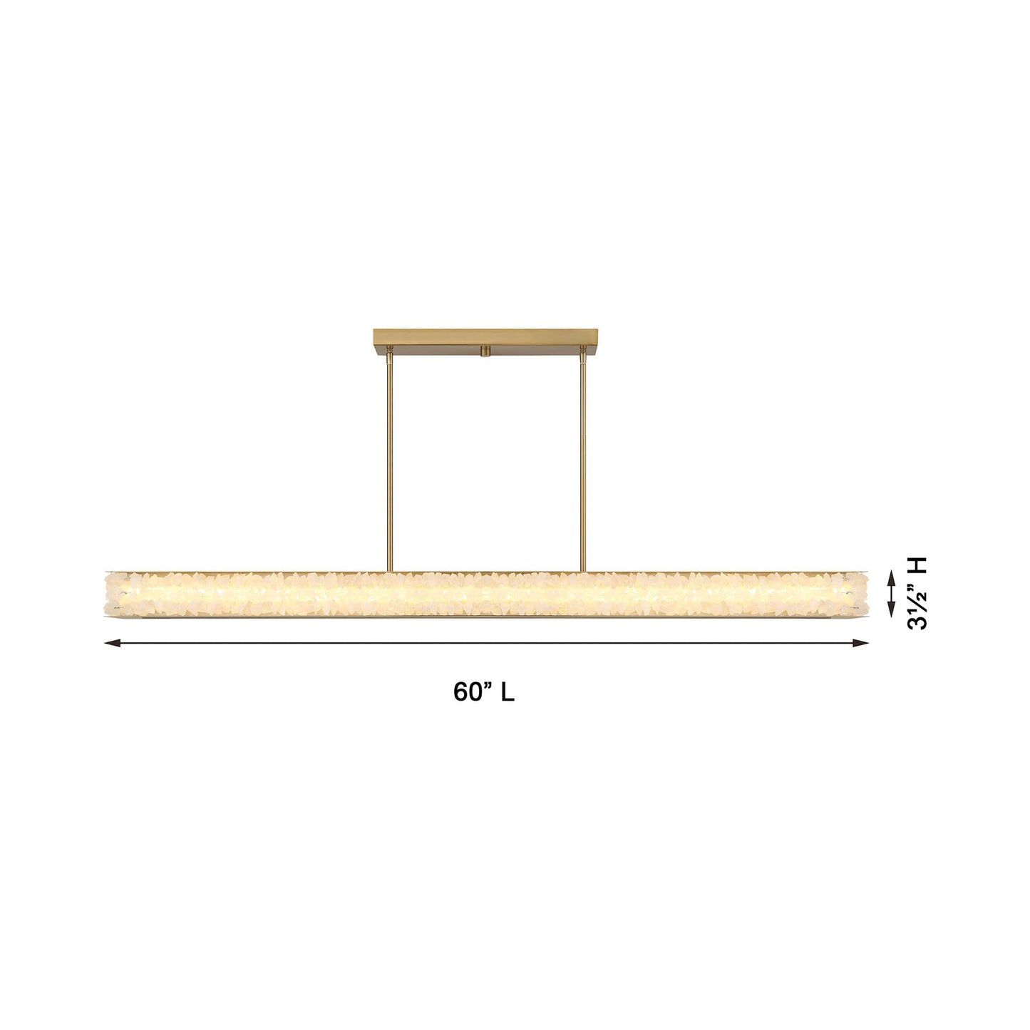 Divinely Linear LED Pendant Light - line drawing.