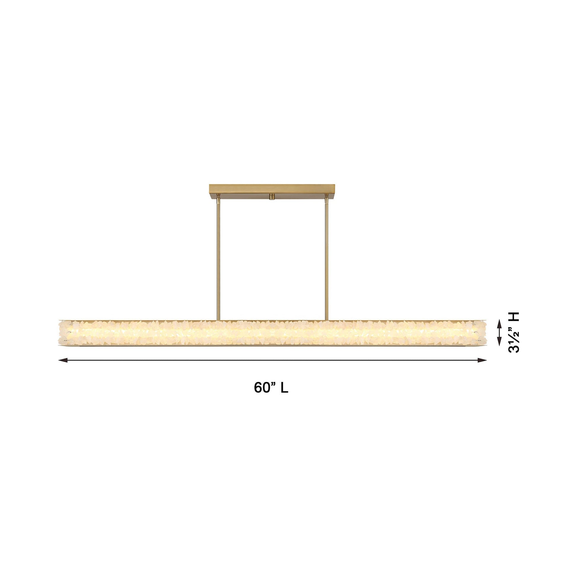 Divinely Linear LED Pendant Light - line drawing.