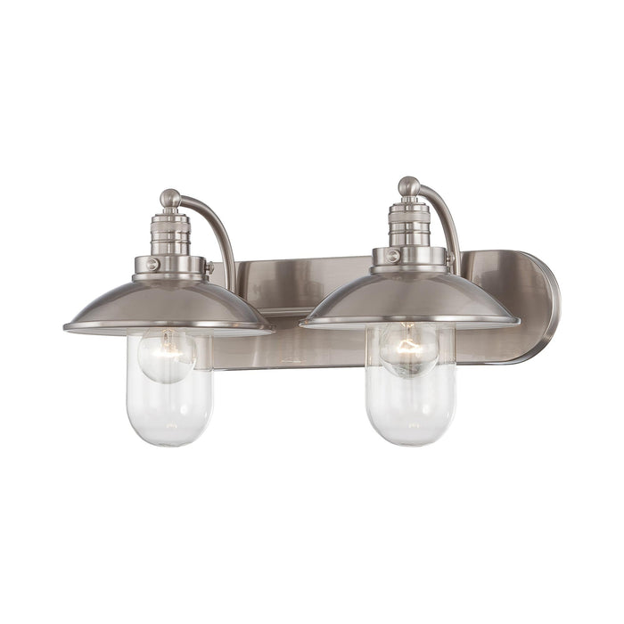 Downtown Edison Vanity Wall Light in Brushed Nickel (2-Light).
