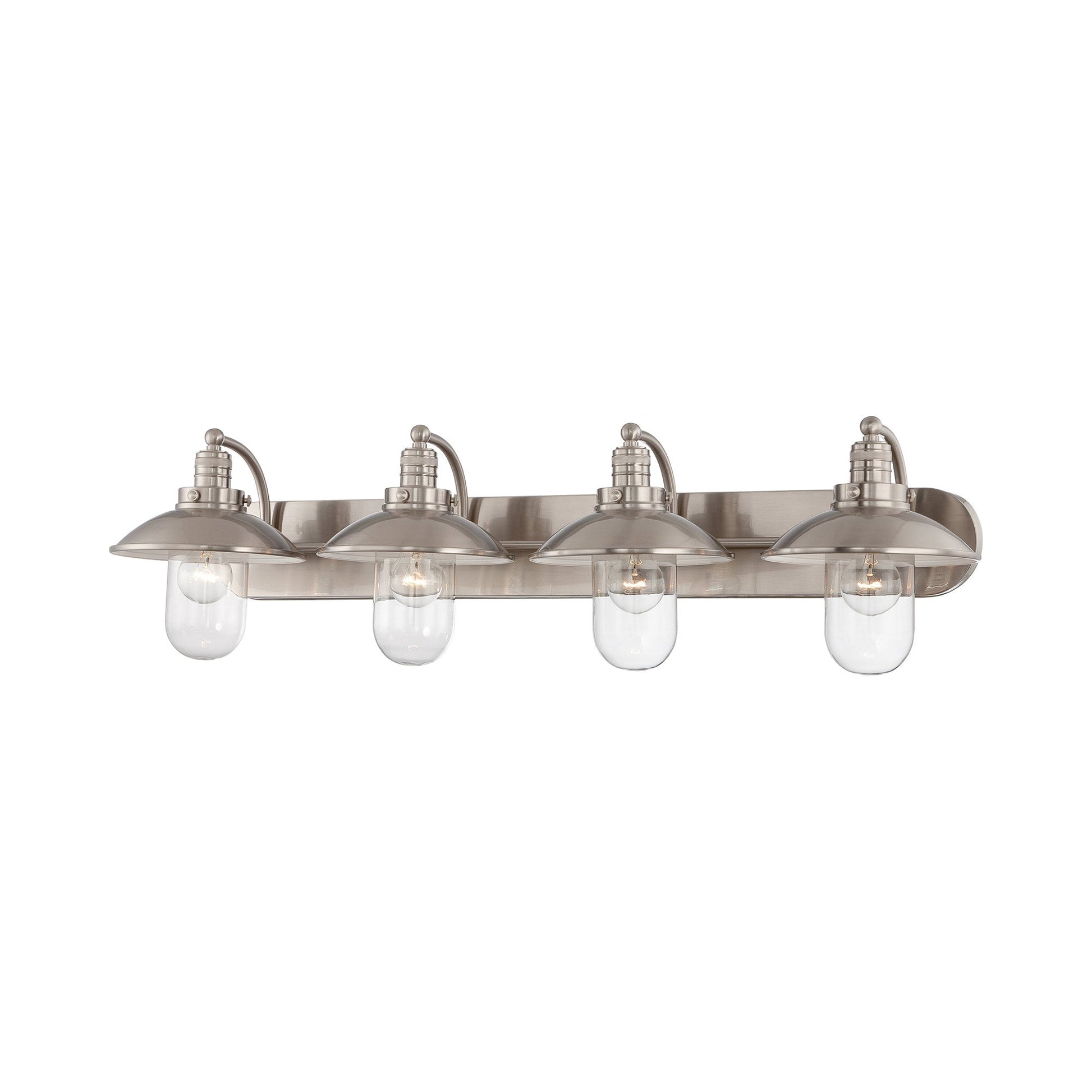 Downtown Edison Vanity Wall Light in Brushed Nickel (4-Light).