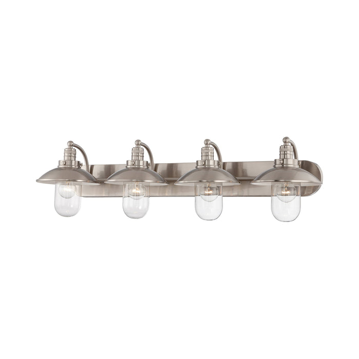 Downtown Edison Vanity Wall Light in Brushed Nickel (4-Light).