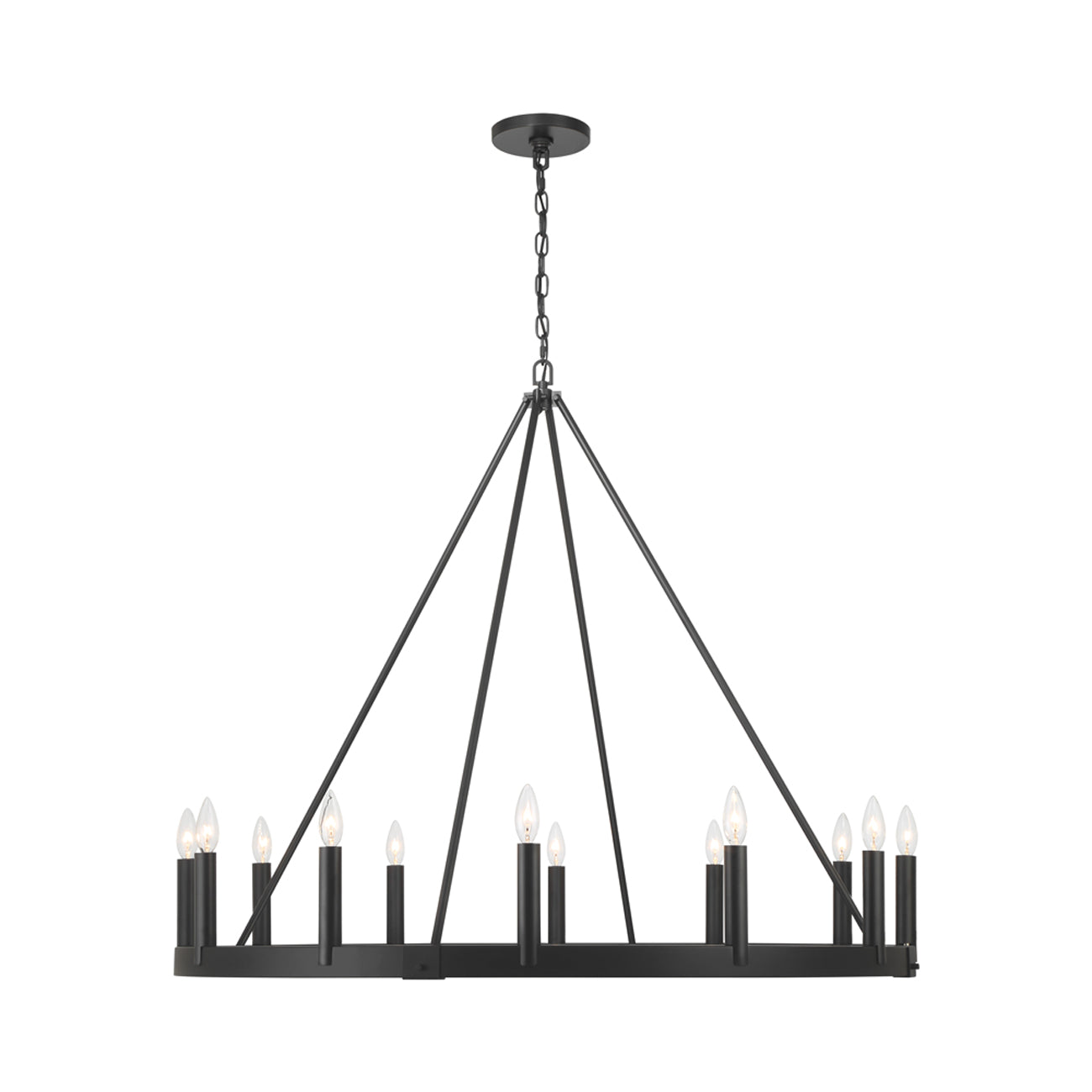 Dutton Chandelier in Black Coal (12-Light).