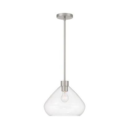 Elaris Pendant Light in Brushed Nickel/Clear.