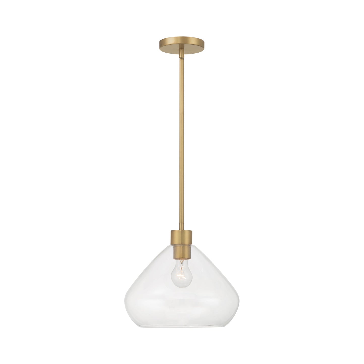Elaris Pendant Light in Legacy Brass/Clear.