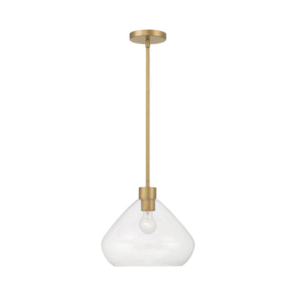 Elaris Pendant Light in Legacy Brass/Clear.