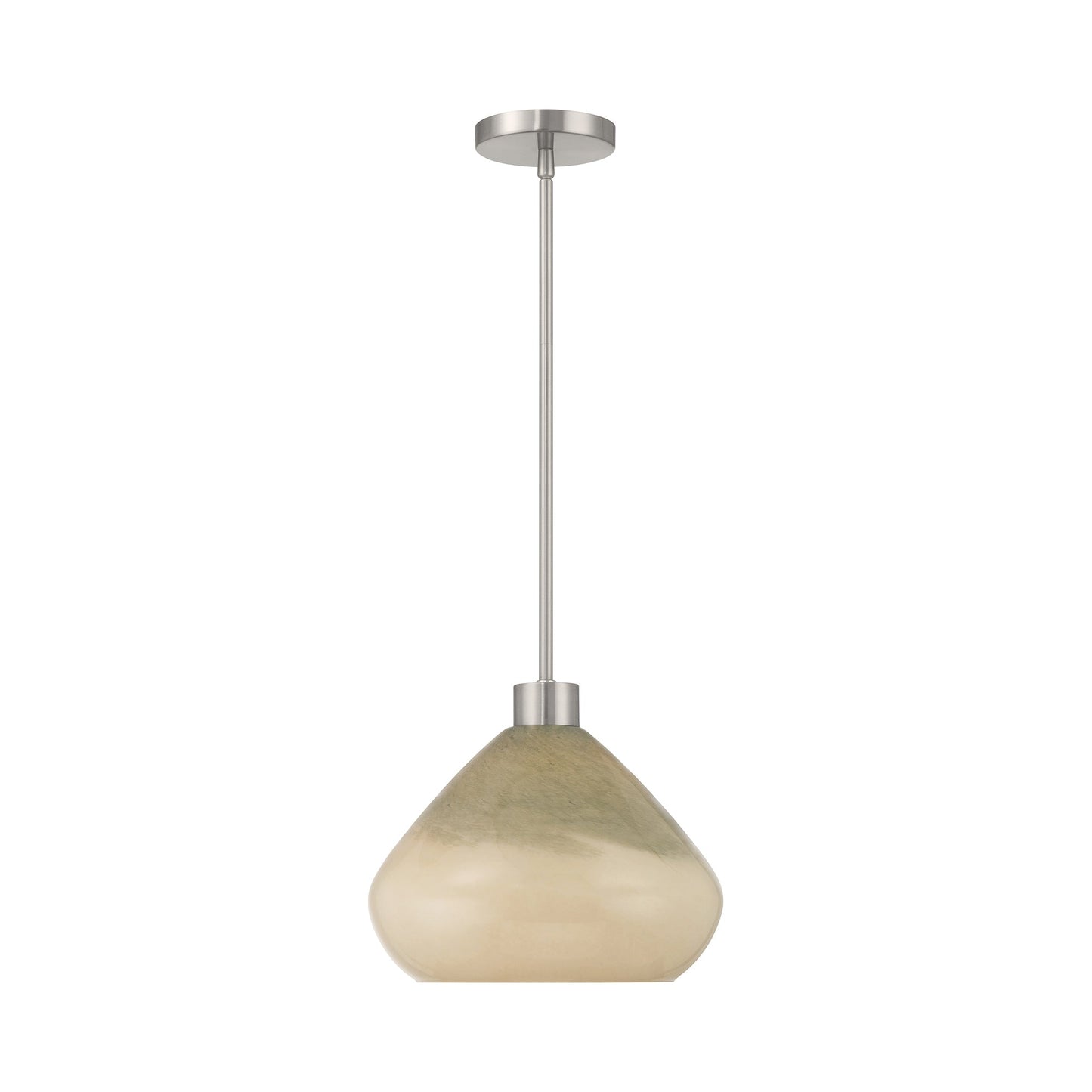 Elaris Pendant Light in Brushed Nickel/Green Ombre.