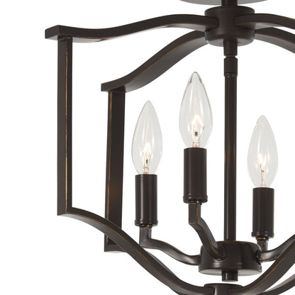 Elyton Semi Flush Mount Ceiling Light in Detail.