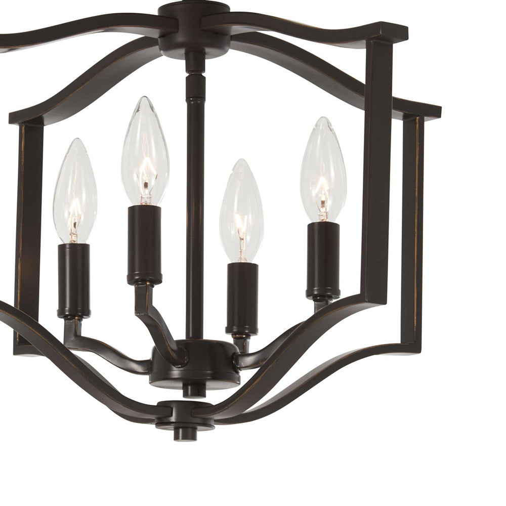 Elyton Semi Flush Mount Ceiling Light in Detail.