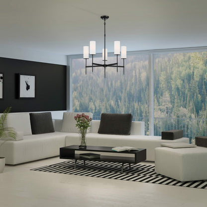 First Avenue Chandelier in living room.