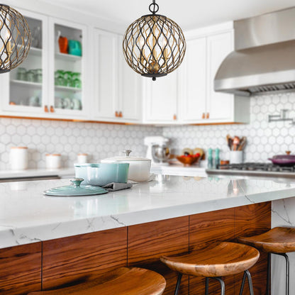 Gilded Glam Pendant Light in kitchen.