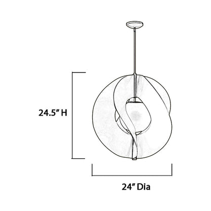 Gloria Pendant Light - line drawing.
