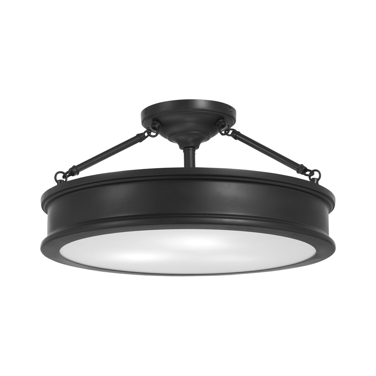Harbour Point 3-Light Semi Flush Mount Ceiling Light in Coal.