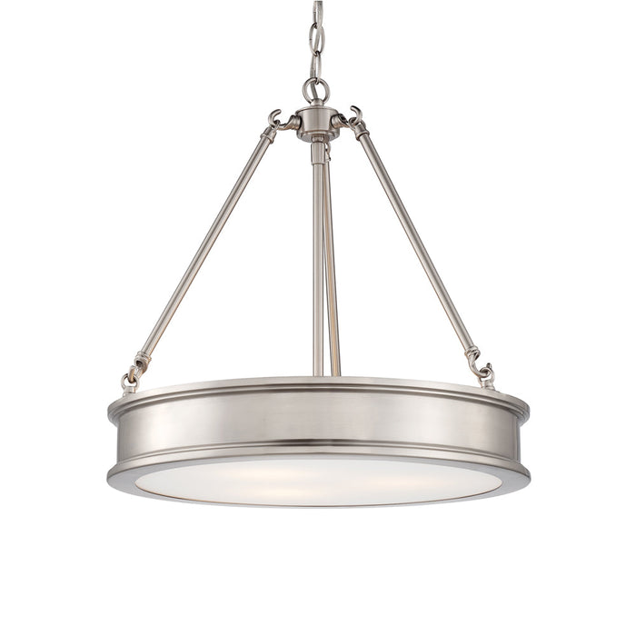 Harbour Point Pendant Light in Brushed Nickel.