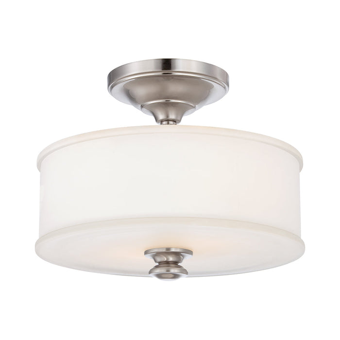 Harbour Point Semi Flush Mount Ceiling Light in Brushed Nickel.