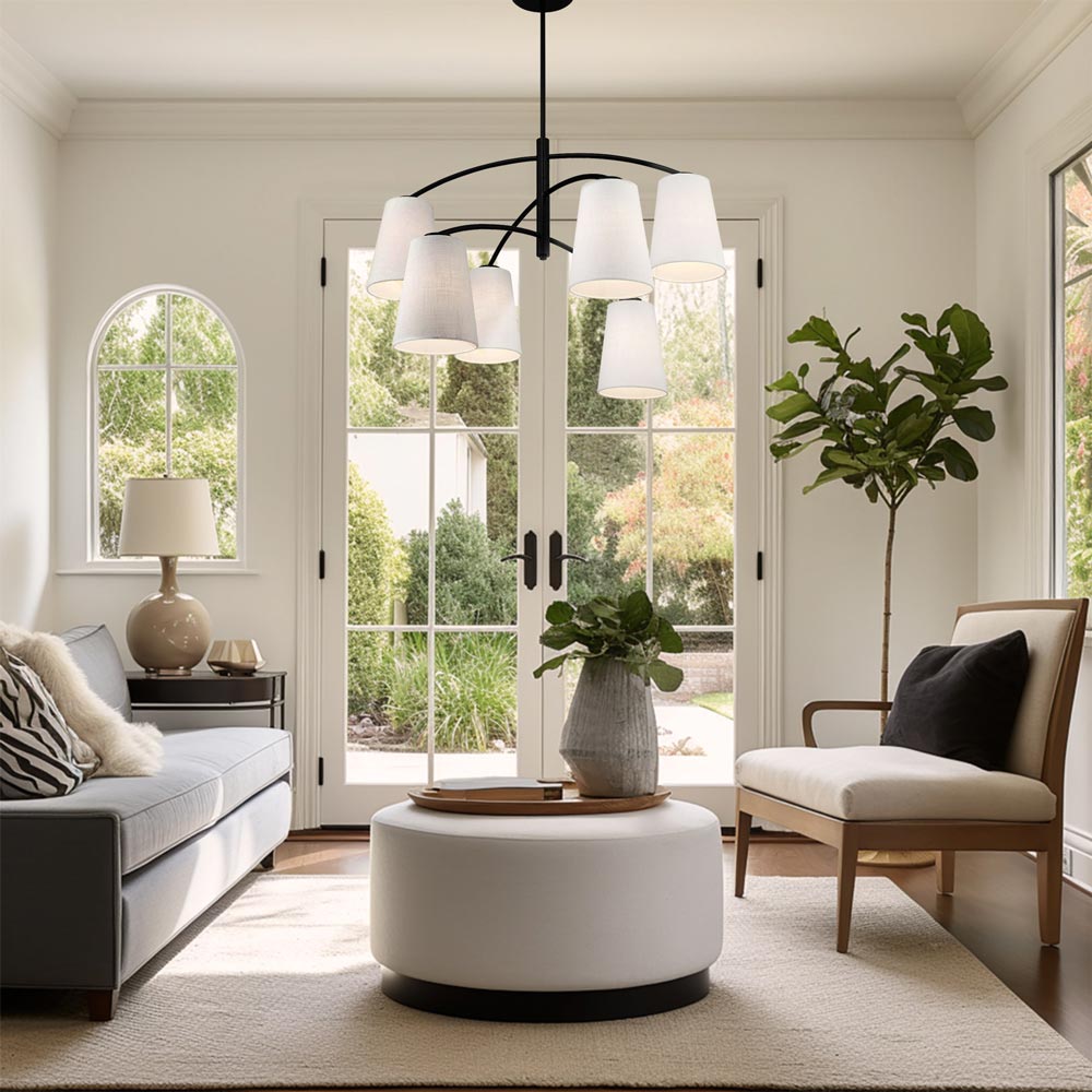 Headington Chandelier in living room.