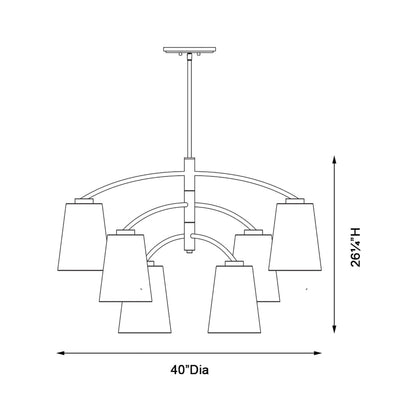 Headington Chandelier - line drawing.