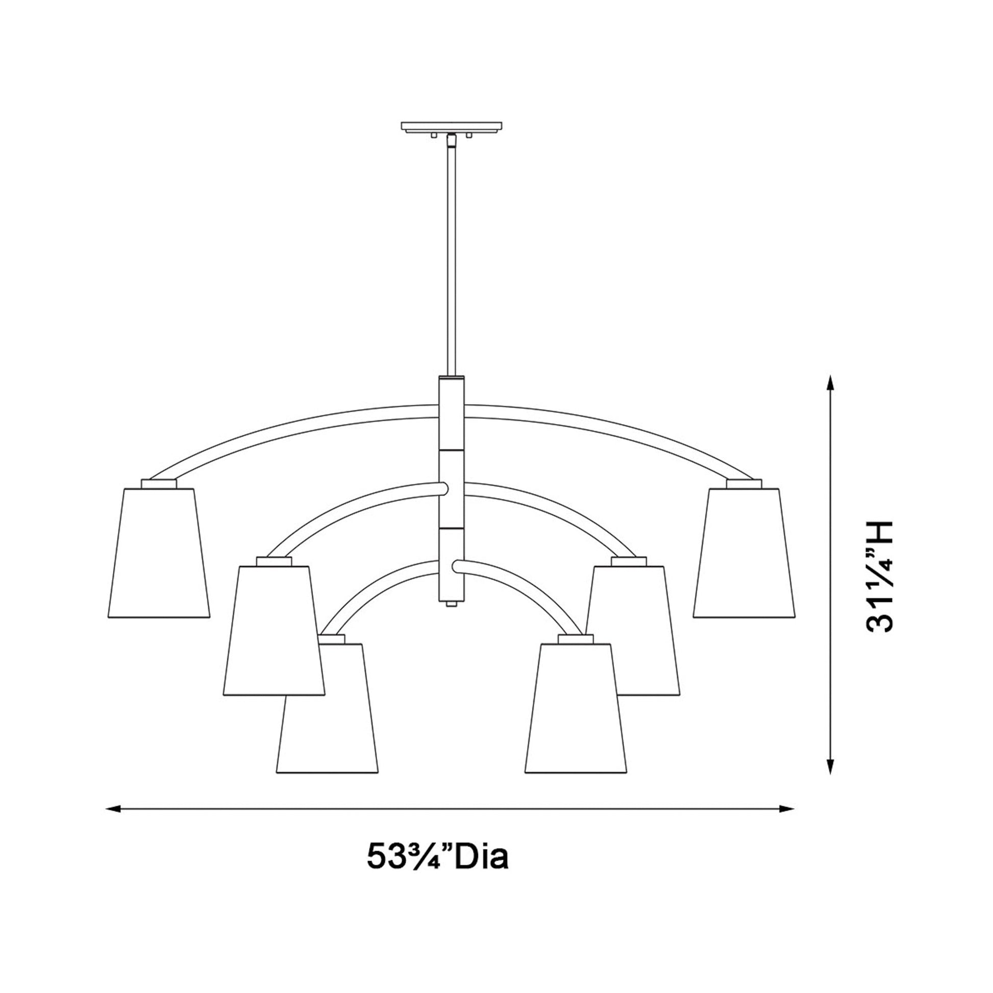 Headington Chandelier - line drawing.