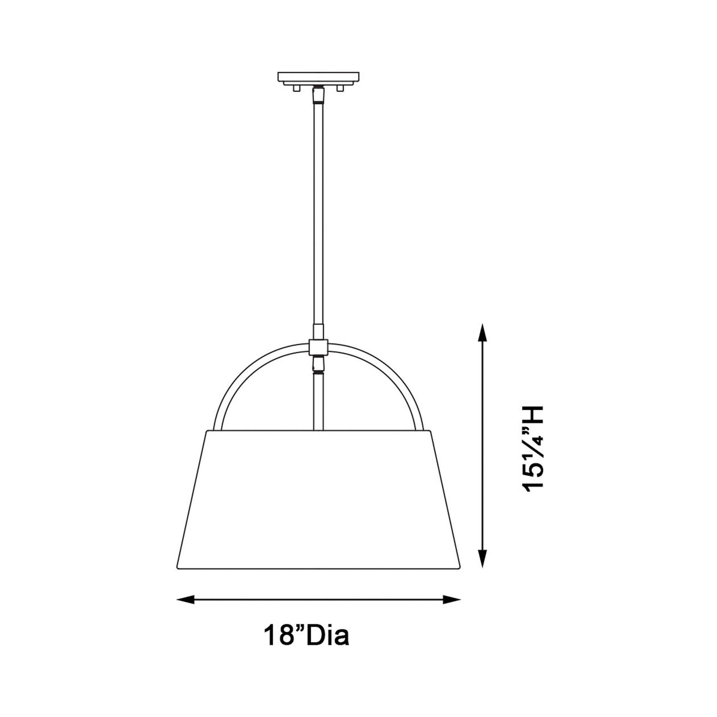 Headington Pendant Light - line drawing.
