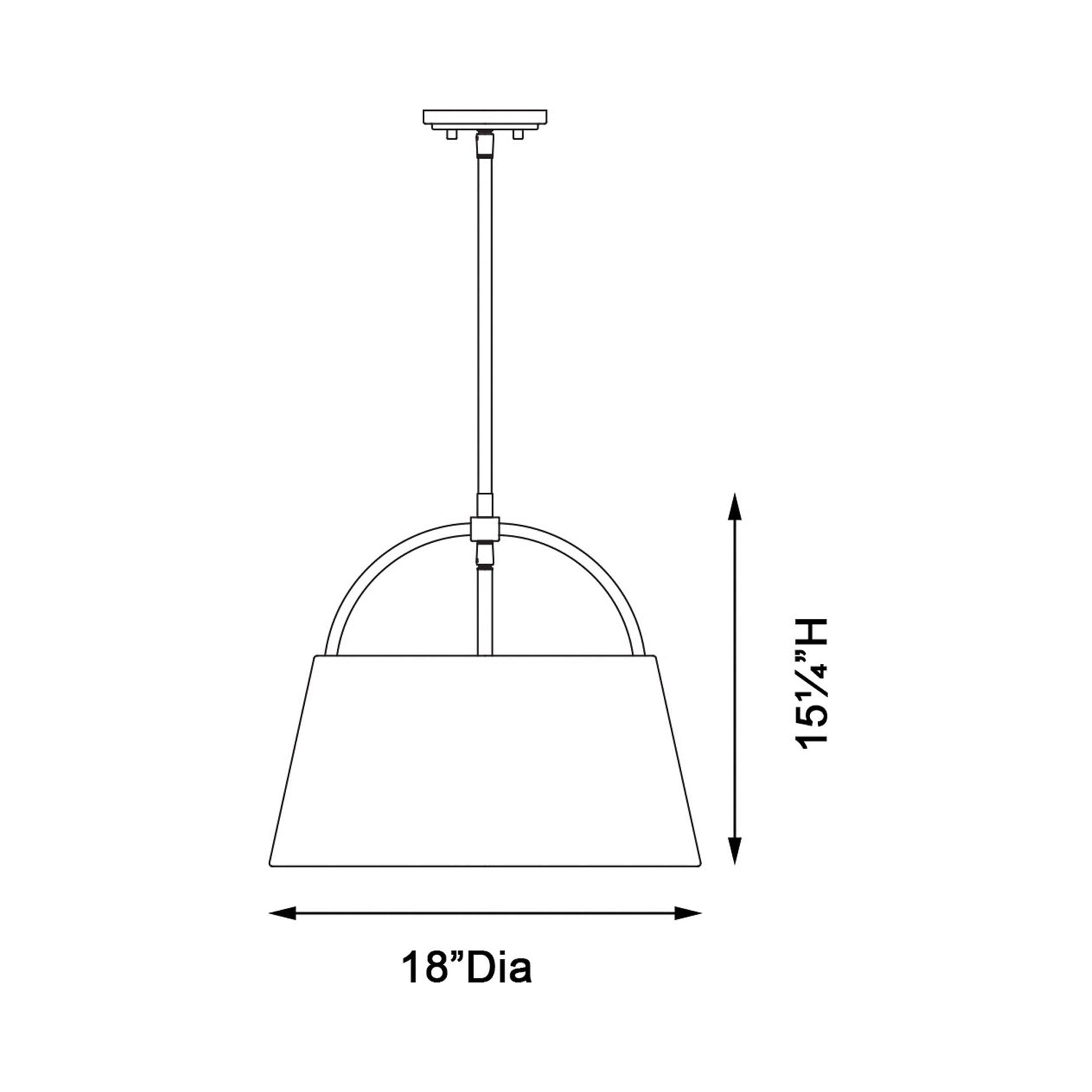 Headington Pendant Light - line drawing.