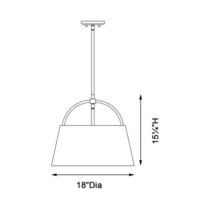 Headington Pendant Light - line drawing.