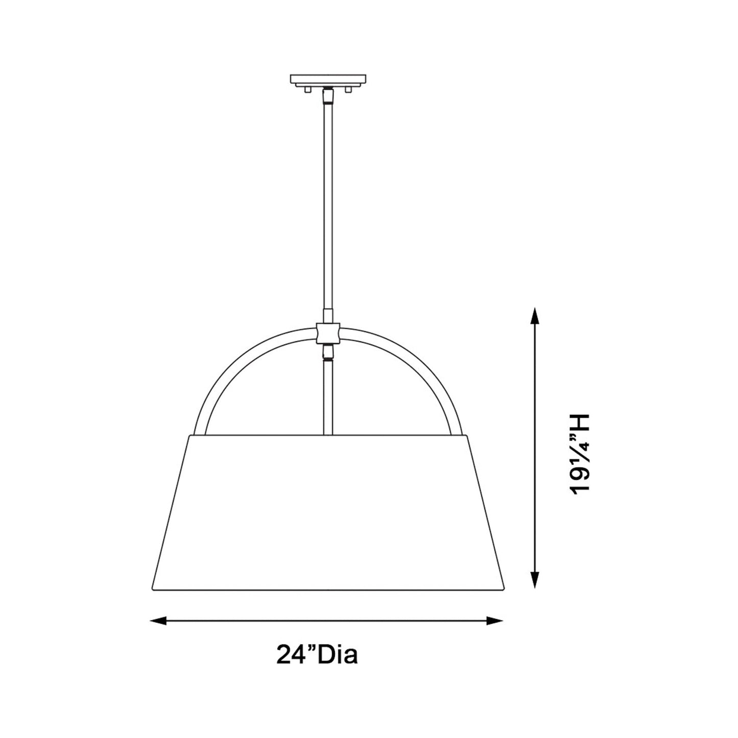 Headington Pendant Light - line drawing.