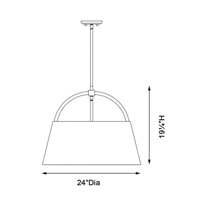 Headington Pendant Light - line drawing.