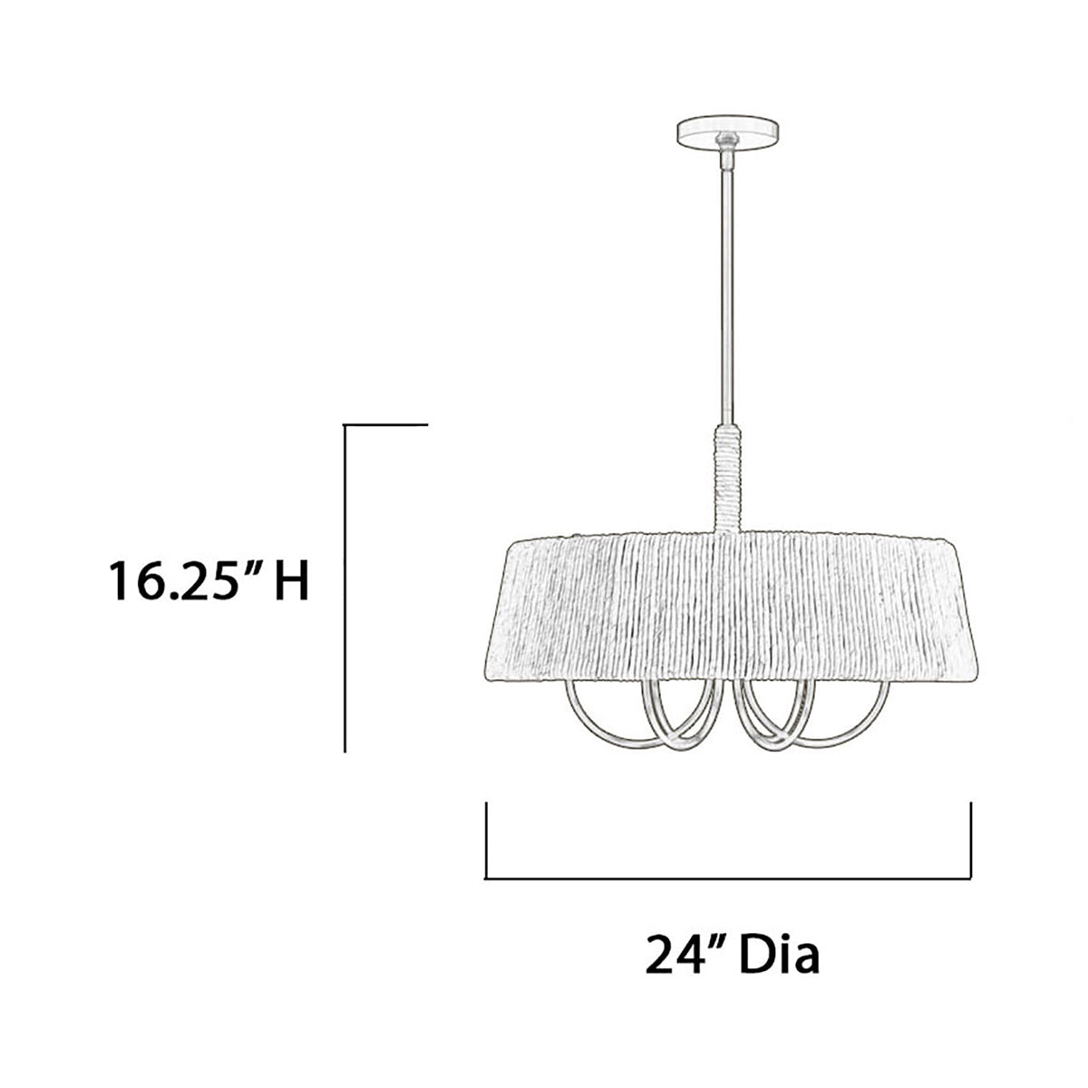 Hellia Pendant Light - line drawing.