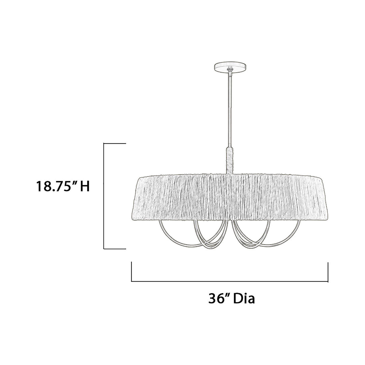 Hellia Pendant Light - line drawing.