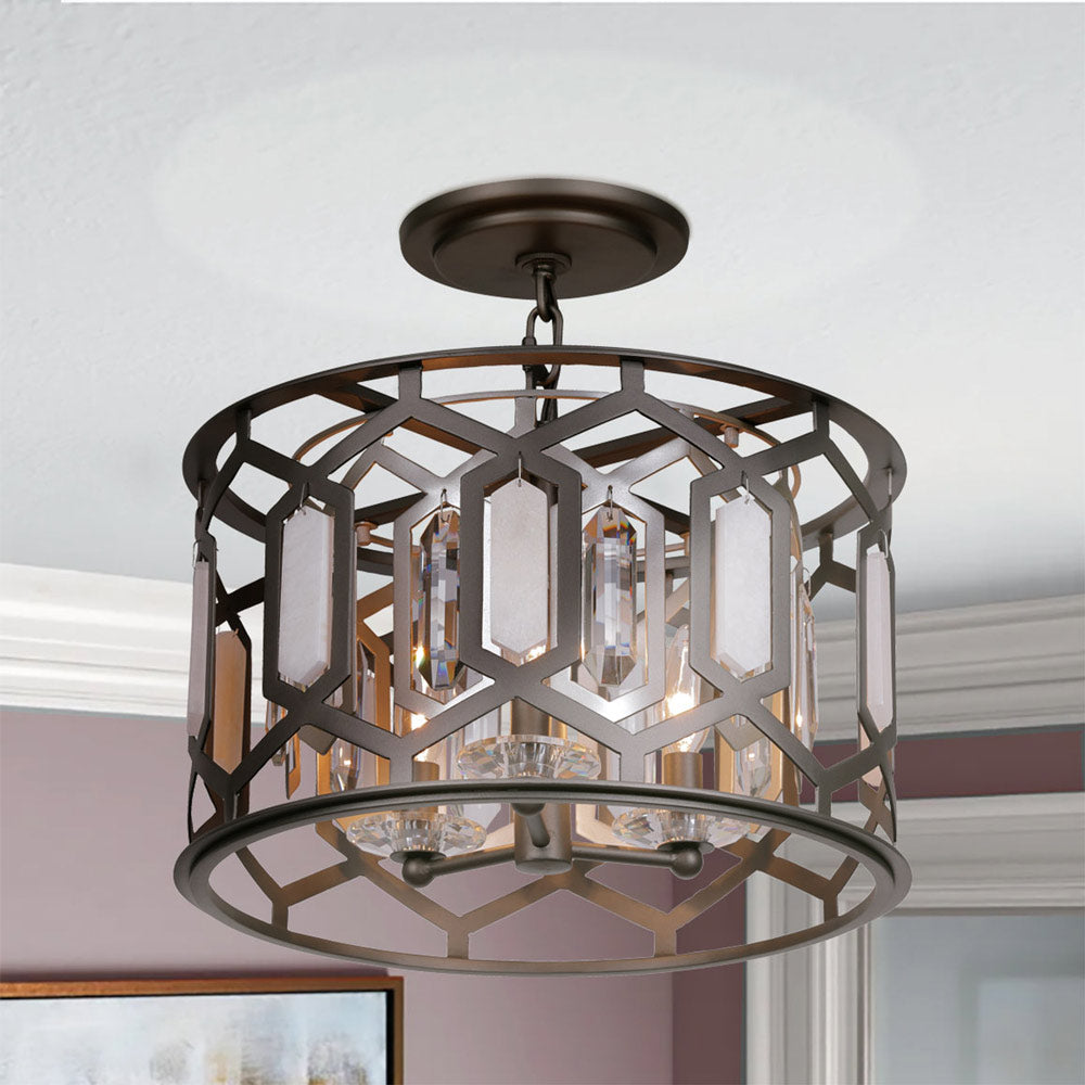 Hexly Semi Flush Mount Ceiling Light in Detail.