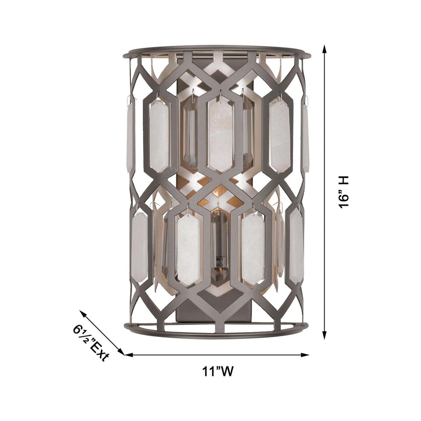 Hexly Wall Light - line drawing.