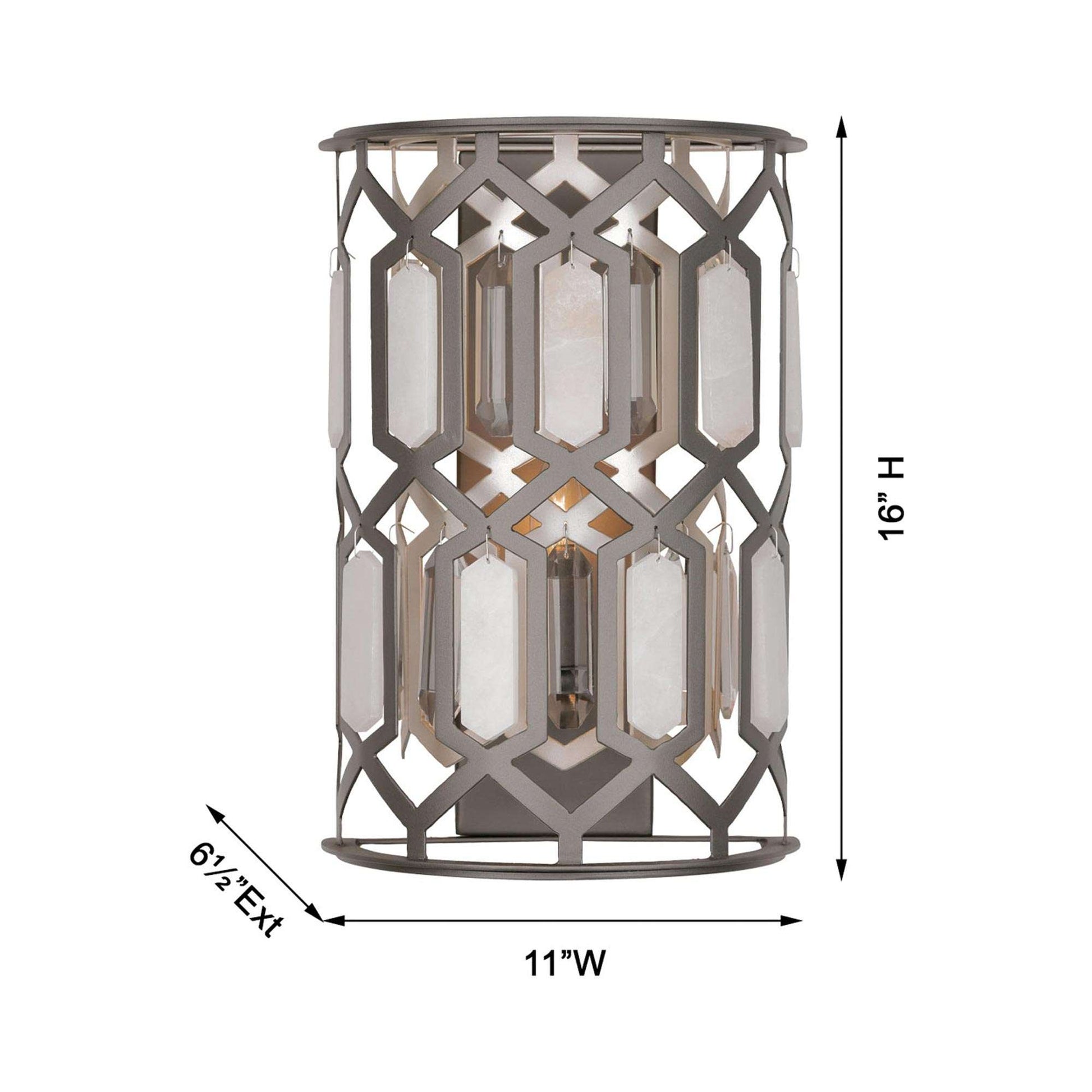 Hexly Wall Light - line drawing.