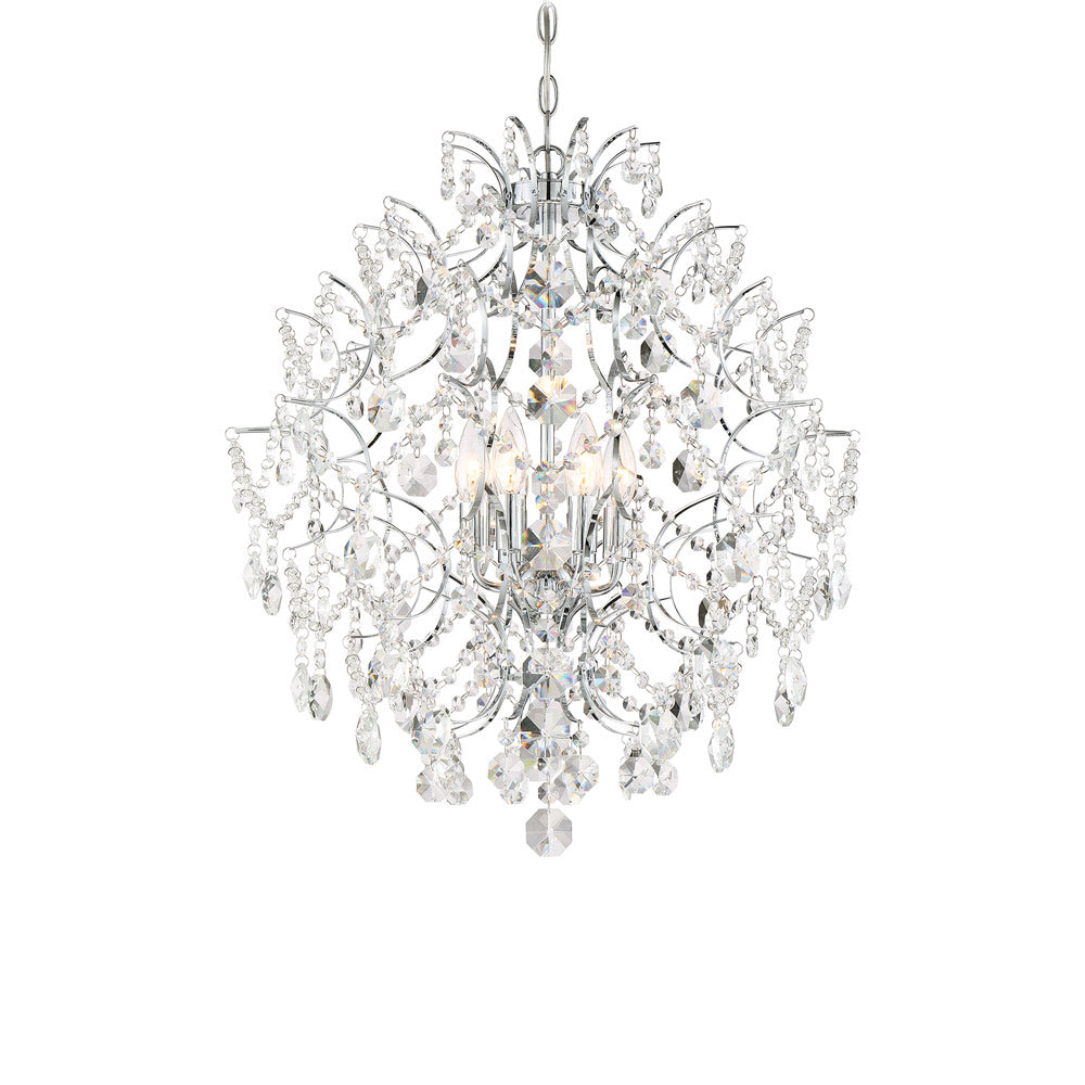Isabella's Crown 6-Light Chrome Crystal Candle Chandelier