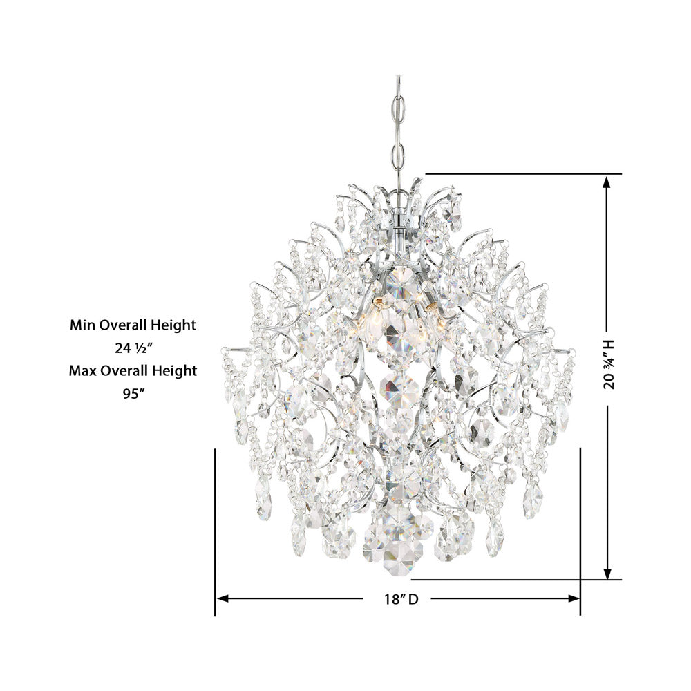 Isabella’s Crown Chandelier - line drawing.