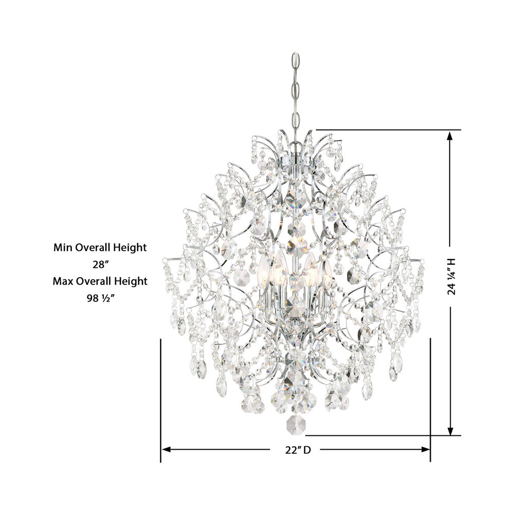 Isabella’s Crown Chandelier - line drawing.
